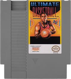 Cartridge artwork for Ultimate Basketball on the Nintendo NES.