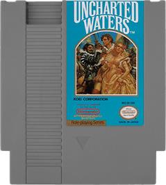 Cartridge artwork for Uncharted Waters on the Nintendo NES.