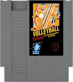 Cartridge artwork for Volley Ball on the Nintendo NES.