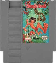 Cartridge artwork for Walt Disney's The Jungle Book on the Nintendo NES.