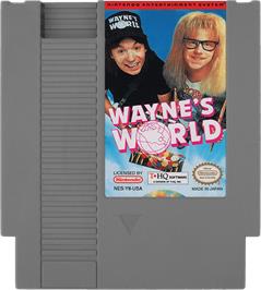 Cartridge artwork for Wayne's World on the Nintendo NES.