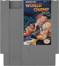 Cartridge artwork for World Champ:  Super Boxing Great Fight on the Nintendo NES.