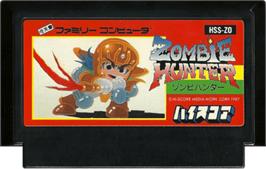 Cartridge artwork for Zombie Hunter on the Nintendo NES.