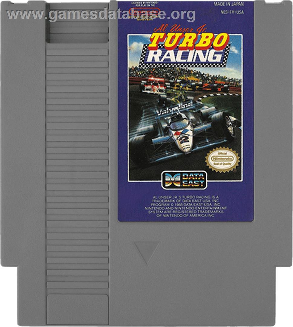 Al Unser Jr. Turbo Racing - Nintendo NES - Artwork - Cartridge