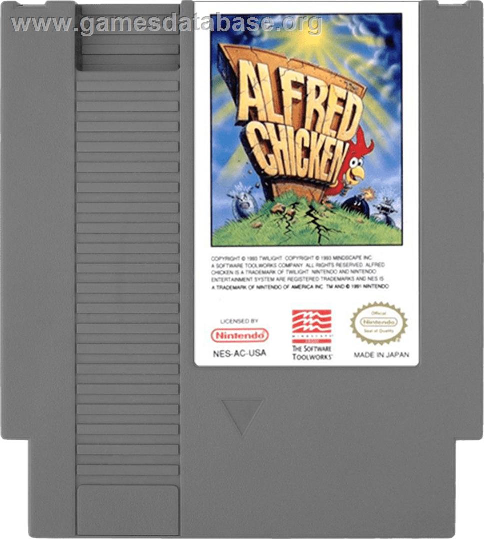 Alfred Chicken - Nintendo NES - Artwork - Cartridge
