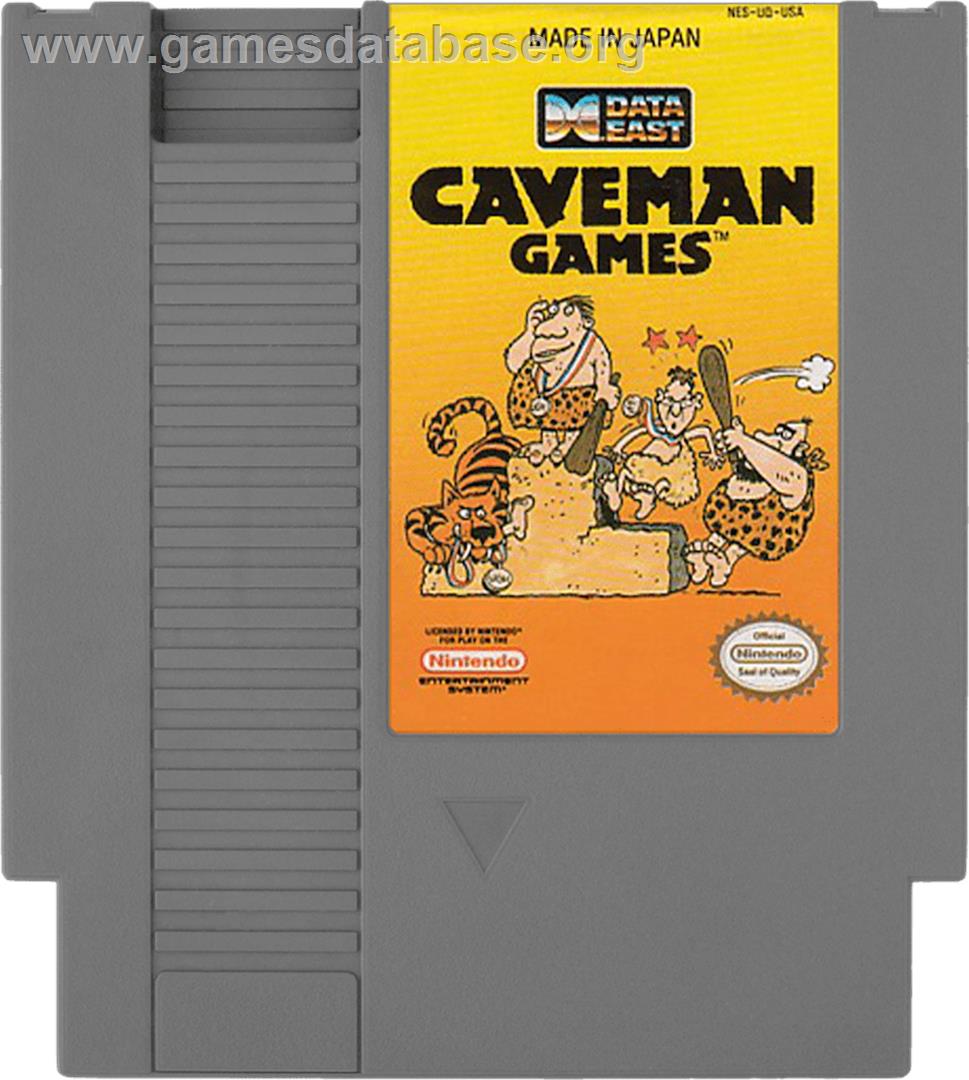 Caveman Ugh-Lympics - Nintendo NES - Artwork - Cartridge