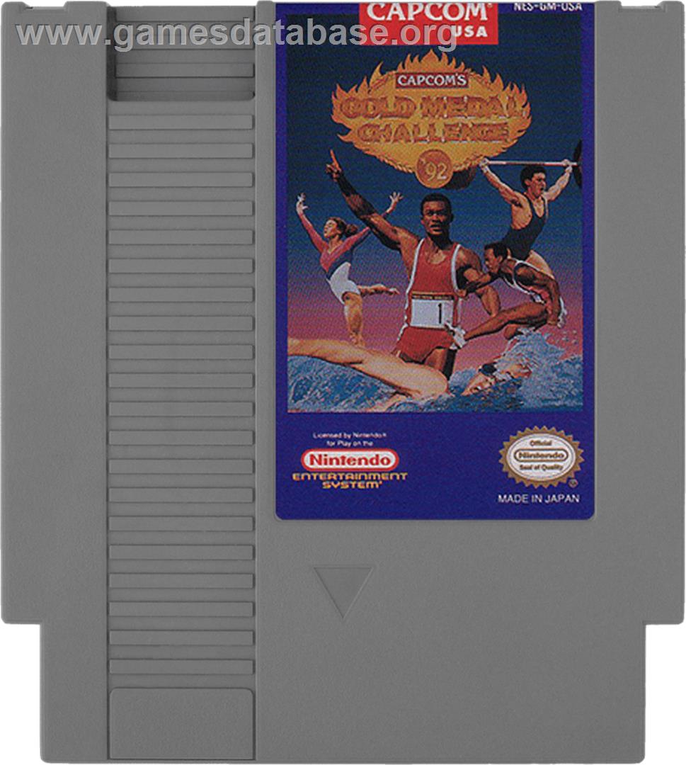 Gold Medal Challenge '92 - Nintendo NES - Artwork - Cartridge