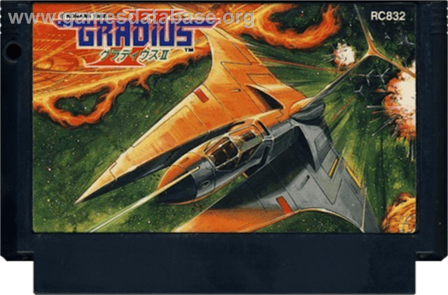 Gradius II - GOFER no Yabou - Nintendo NES - Artwork - Cartridge