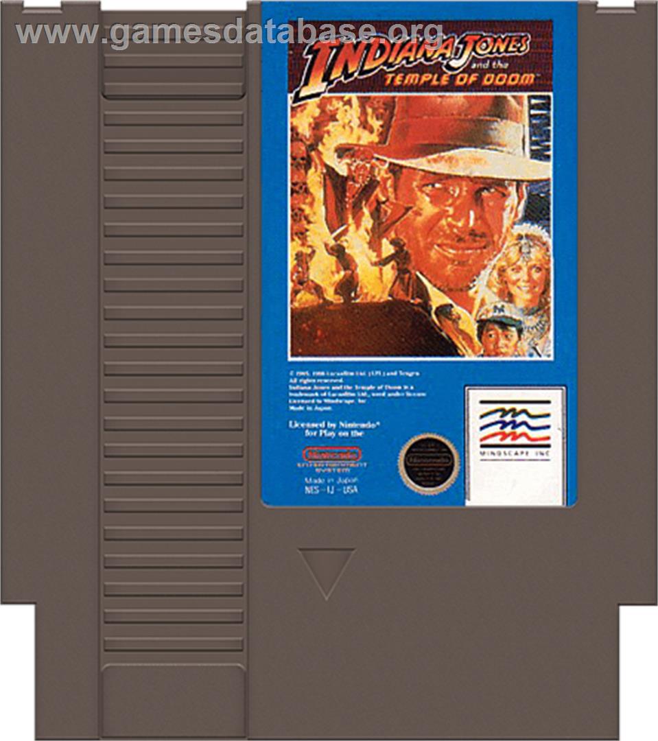 Indiana Jones and the Temple of Doom - Nintendo NES - Artwork - Cartridge