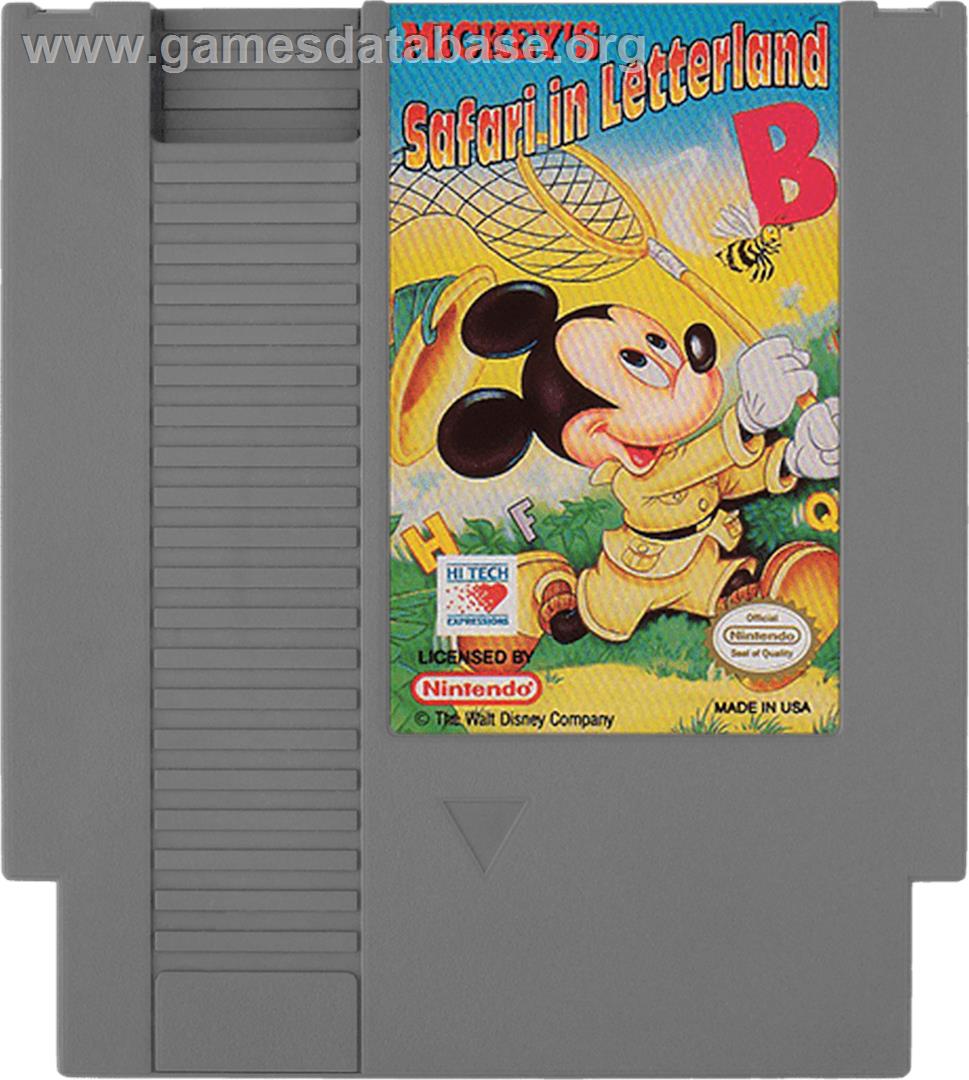 Mickey's Safari In Letterland - Nintendo NES - Artwork - Cartridge