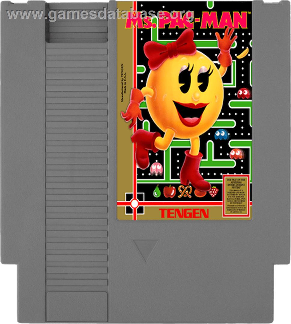 Ms. Pac-Man - Nintendo NES - Artwork - Cartridge