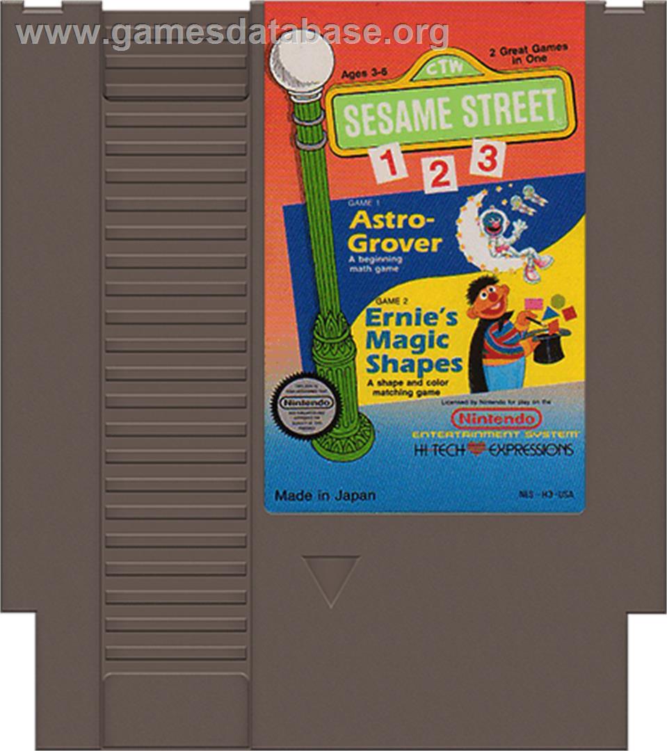 Sesame Street 1 2 3 - Nintendo NES - Artwork - Cartridge