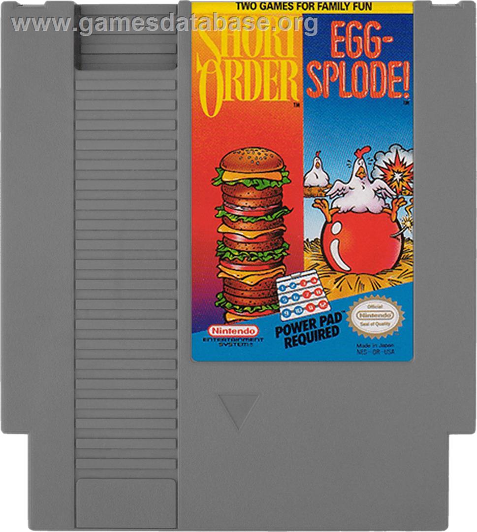 Short Order & Eggsplode - Nintendo NES - Artwork - Cartridge
