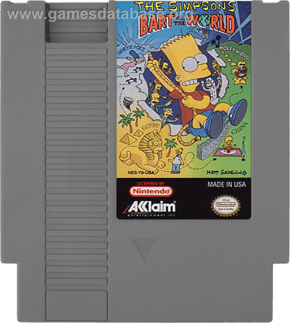 Simpsons: Bart vs. the World - Nintendo NES - Artwork - Cartridge