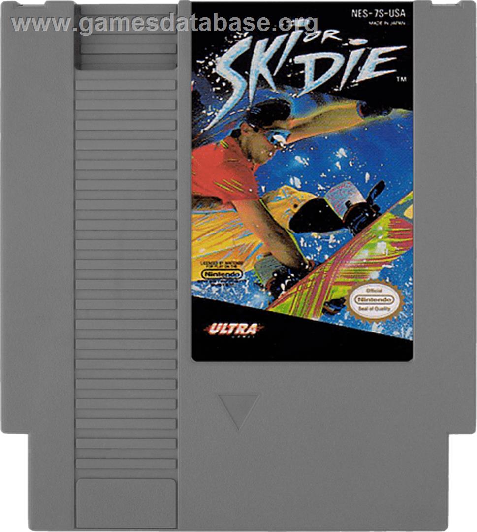Ski or Die - Nintendo NES - Artwork - Cartridge