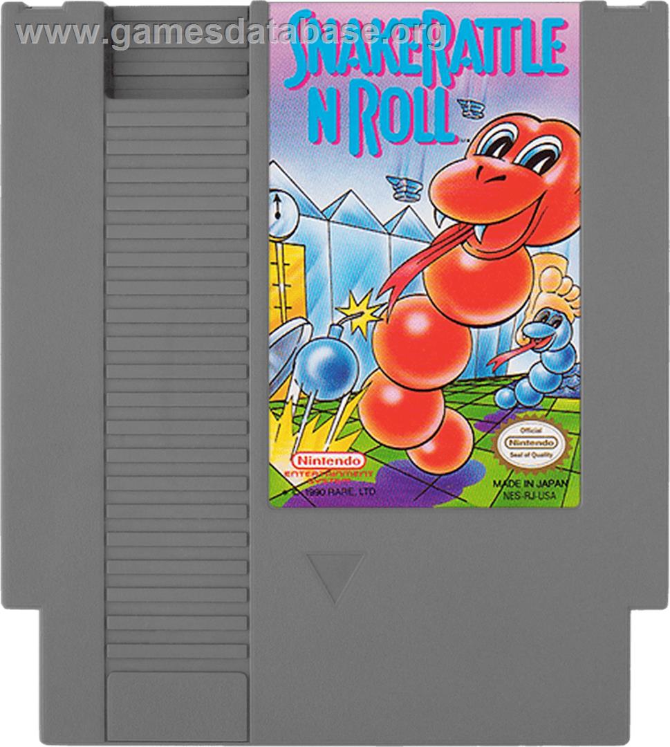 Snake Rattle 'n Roll - Nintendo NES - Artwork - Cartridge