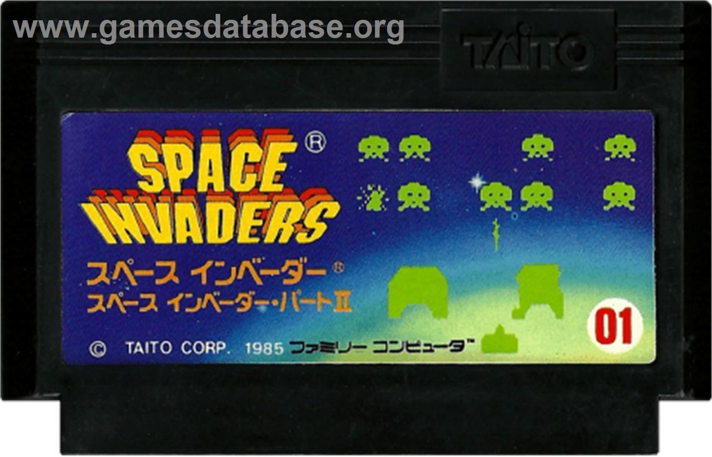 Space Invaders - Nintendo NES - Artwork - Cartridge