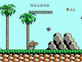 In game image of Adventure Island 3 on the Nintendo NES.