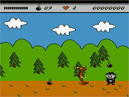 In game image of Adventures of Rocky and Bullwinkle and Friends on the Nintendo NES.