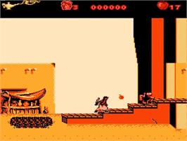 In game image of Aladdin on the Nintendo NES.