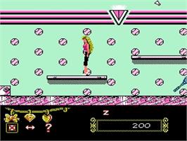 In game image of Barbie on the Nintendo NES.
