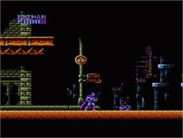 In game image of Batman: The Video Game on the Nintendo NES.