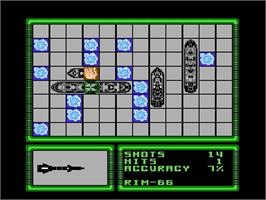 In game image of Battleship on the Nintendo NES.