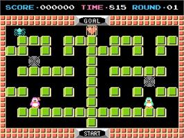In game image of Binary Land on the Nintendo NES.