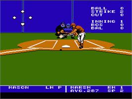 In game image of Bo Jackson Baseball on the Nintendo NES.
