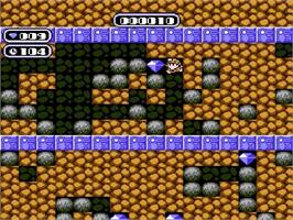 In game image of Boulder Dash on the Nintendo NES.