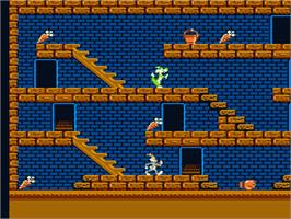 In game image of Bugs Bunny Crazy Castle on the Nintendo NES.