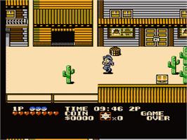 In game image of Cowboy Kid on the Nintendo NES.