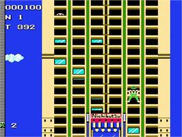 In game image of Crazy Climber on the Nintendo NES.