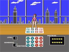 In game image of Dance Aerobics on the Nintendo NES.