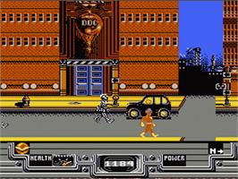 In game image of Defenders of Dynatron City on the Nintendo NES.