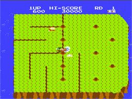 In game image of Dig Dug II on the Nintendo NES.