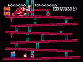 In game image of Donkey Kong on the Nintendo NES.