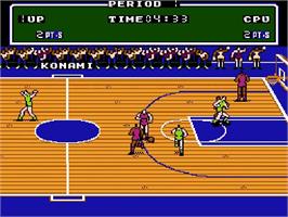 In game image of Double Dribble on the Nintendo NES.