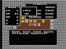 In game image of Dragon Warrior on the Nintendo NES.