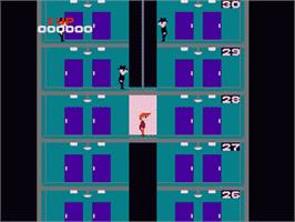 In game image of Elevator Action on the Nintendo NES.
