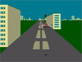 In game image of F-15 City War on the Nintendo NES.