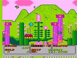 In game image of Fantasy Zone on the Nintendo NES.