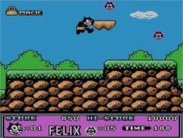 In game image of Felix the Cat on the Nintendo NES.