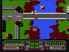 In game image of Fire Hawk on the Nintendo NES.