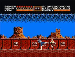 In game image of Fist Of The North Star on the Nintendo NES.