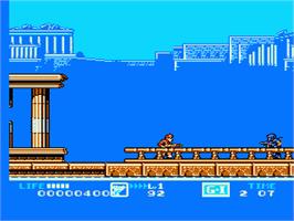 In game image of G.I. Joe: The Atlantis Factor on the Nintendo NES.