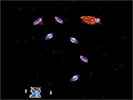 In game image of Galactic Crusader on the Nintendo NES.