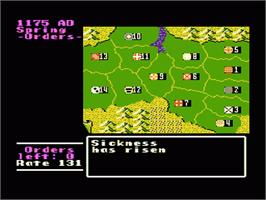 In game image of Genghis Khan on the Nintendo NES.