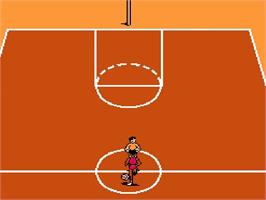 In game image of Hoops on the Nintendo NES.