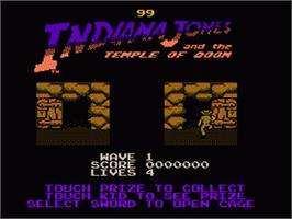 In game image of Indiana Jones and the Temple of Doom on the Nintendo NES.